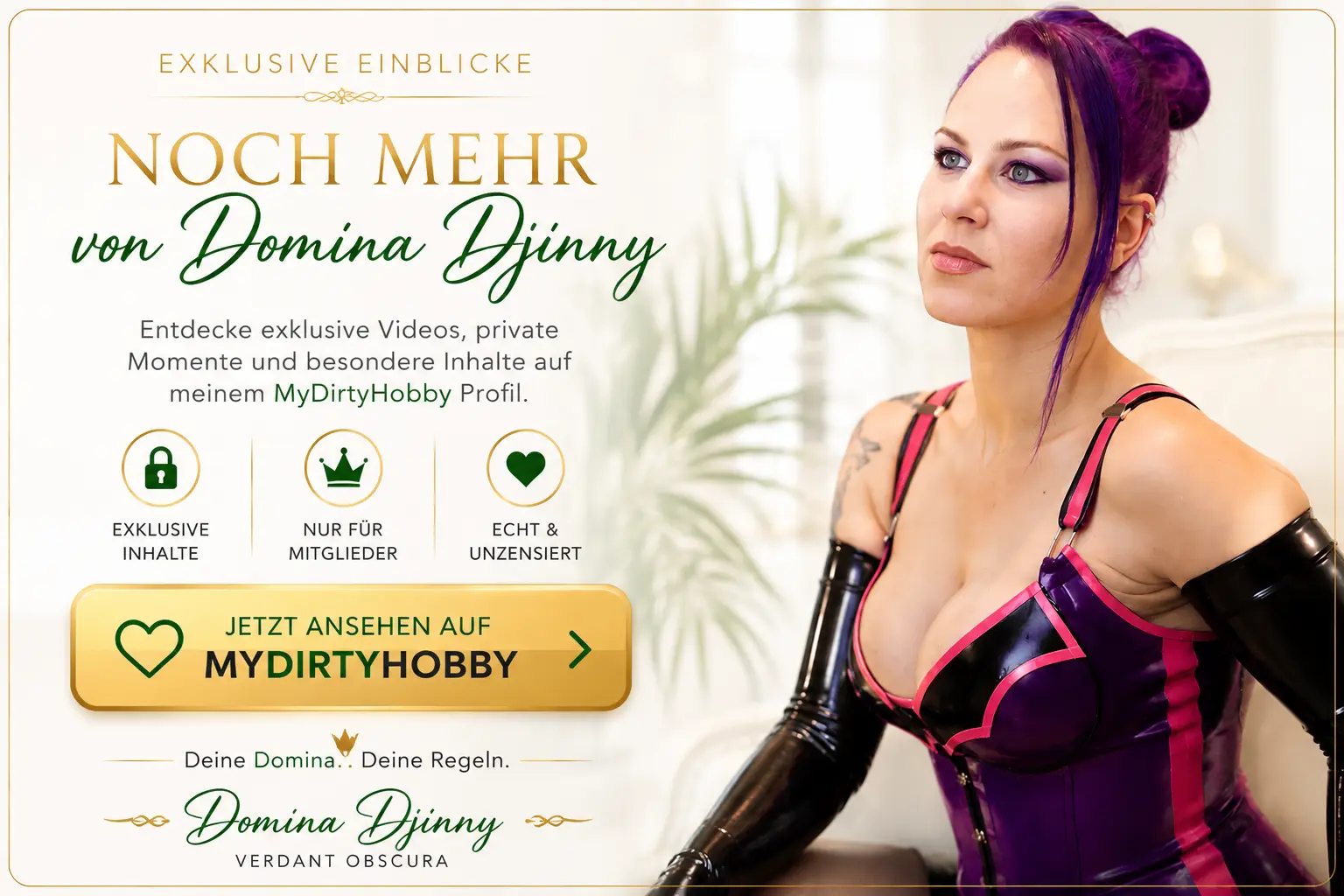 Exklusive Inhalte von Domina Djinny auf MyDirtyHobby